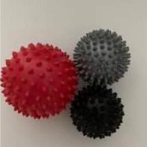 Spiky Massage Balls Set - Red, Gray, Black